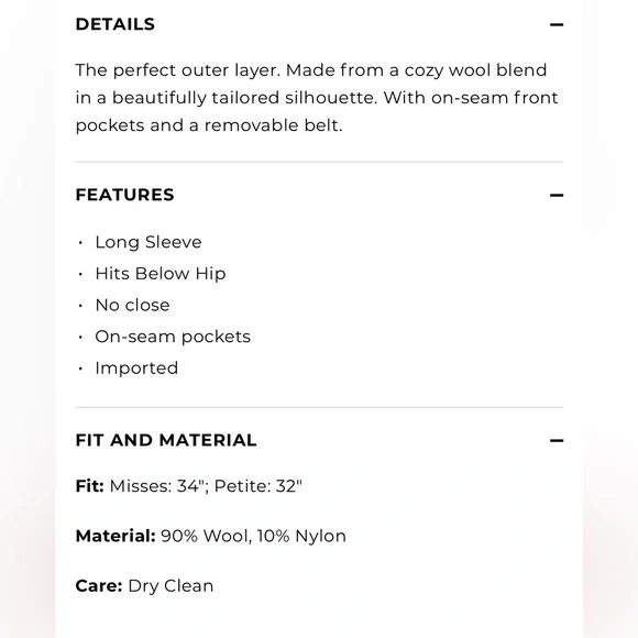 ⚡️NWT⚡️Talbots Wool Coat - Picture 5 of 12